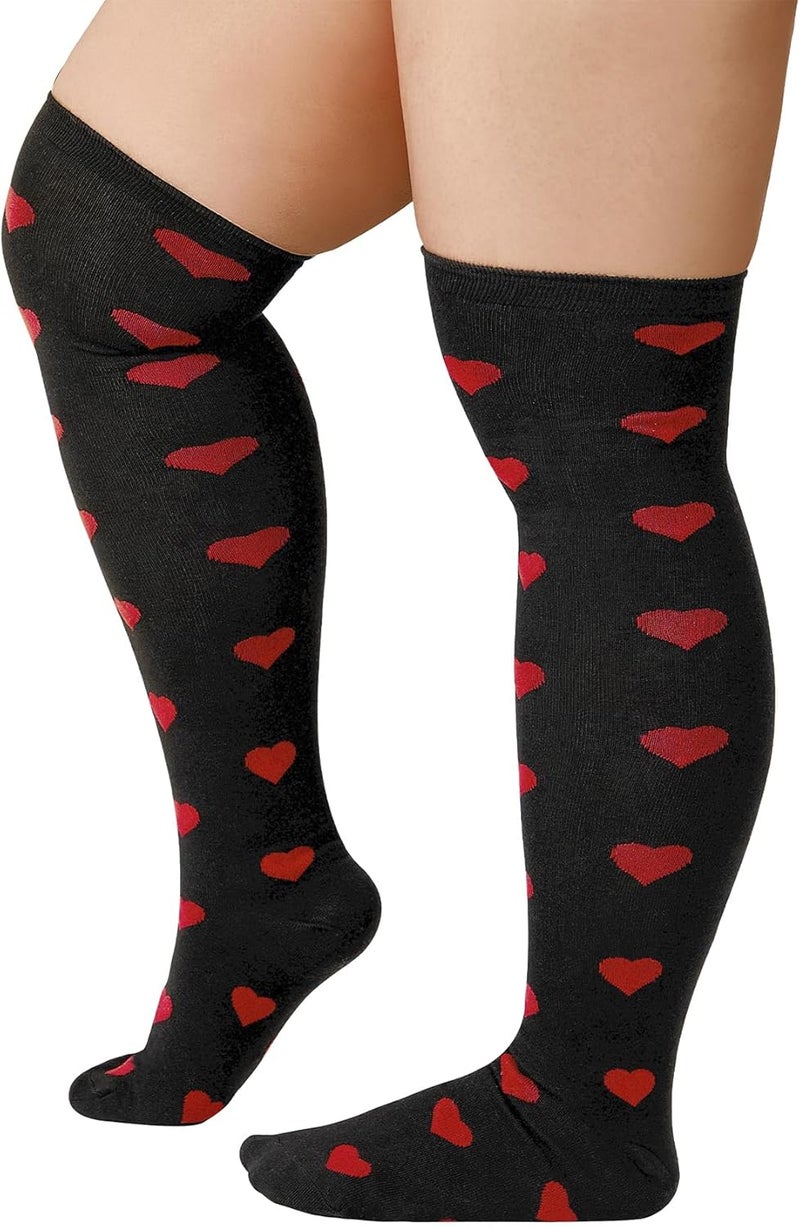 Zando Striped Plus Size Womens Thigh High Socks Thigh Highs Over The Knee Socks Thick Thighs Long Leg Warmer Halloween - Image 1